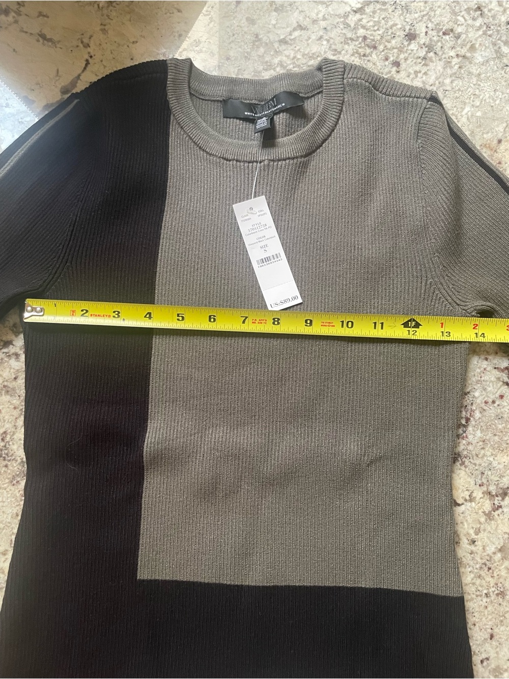 NWT Colorblock Knit Top - Black & Olive Green - Picture 4 of 5